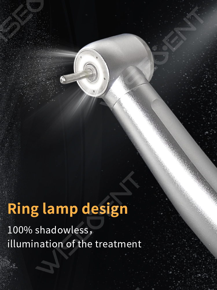 WISEDENT - Shadowless Dental Circle LED Air Turbine Dental High Speed Handpiece With Quick Coupling BR-164BS 8