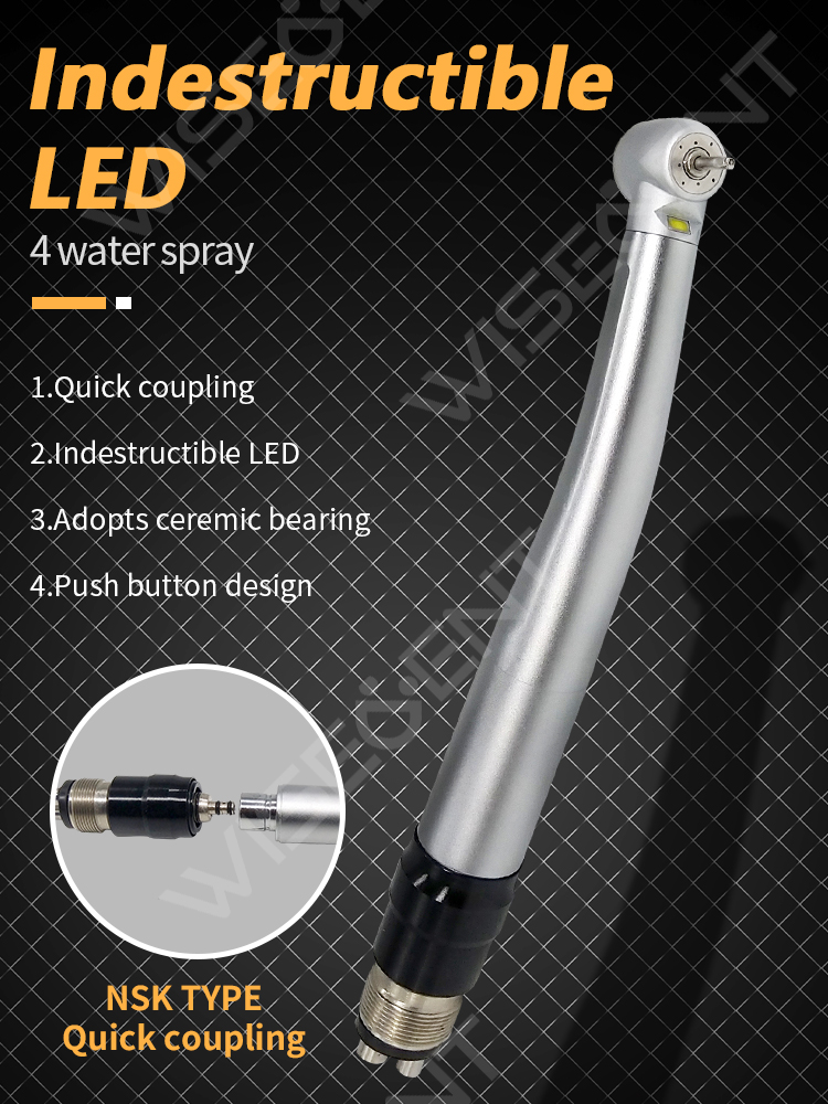 WISEDENT -Excellent Quality Dental LED High Speed Handpiece with Quick Coupling BR-164BN 7
