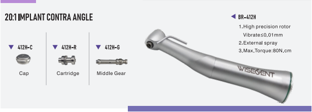 WISEDENT - Dental 20 1 Implant Contra Angle Handpiece External Spray Implant handpiece BR-414H 5
