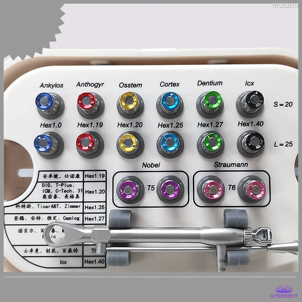 Dental Implant Torque Wrench Kit with 16 Screw Drivers - Universal Prosthetic Kit 1
