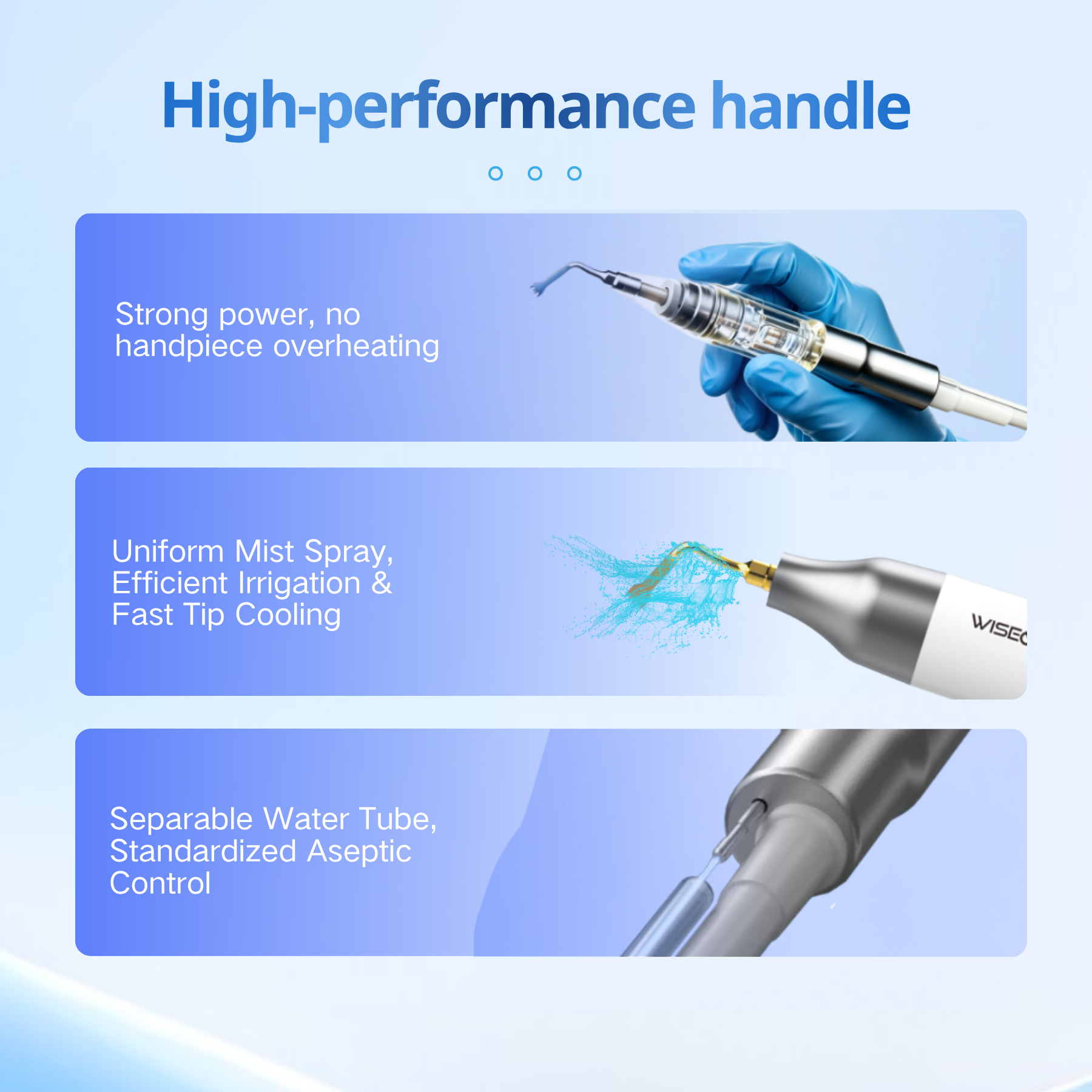 Wisedent Dental Piezo Surgery Equipment Touch Screen Ultrasonic Bone Surgery Unit 6 Modes with 2 in 1 Foot Pedal 14