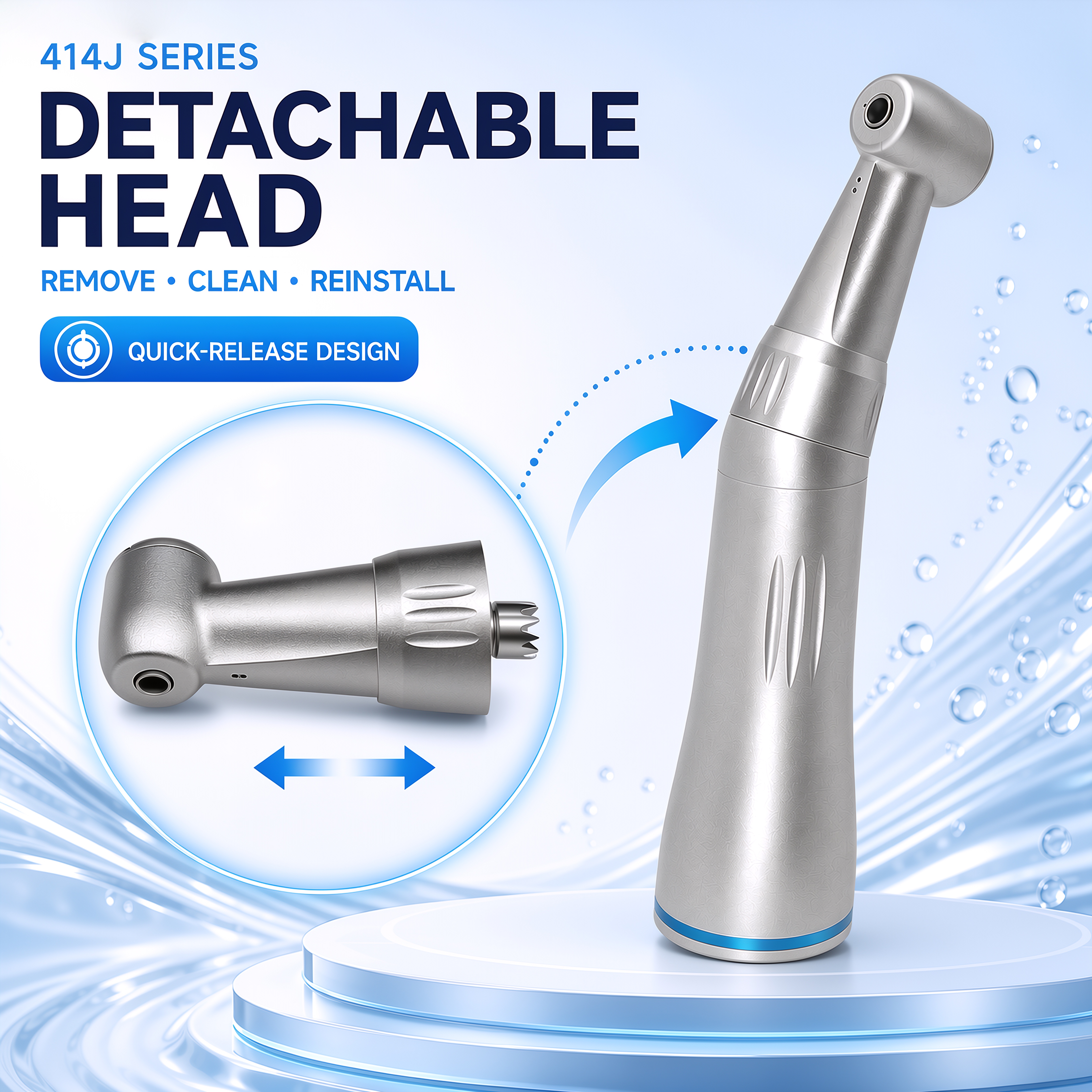 Wisedent Wholesale Dental Turbine Handpiece Push Contra Angle Low Speed Inner Water Spray 6