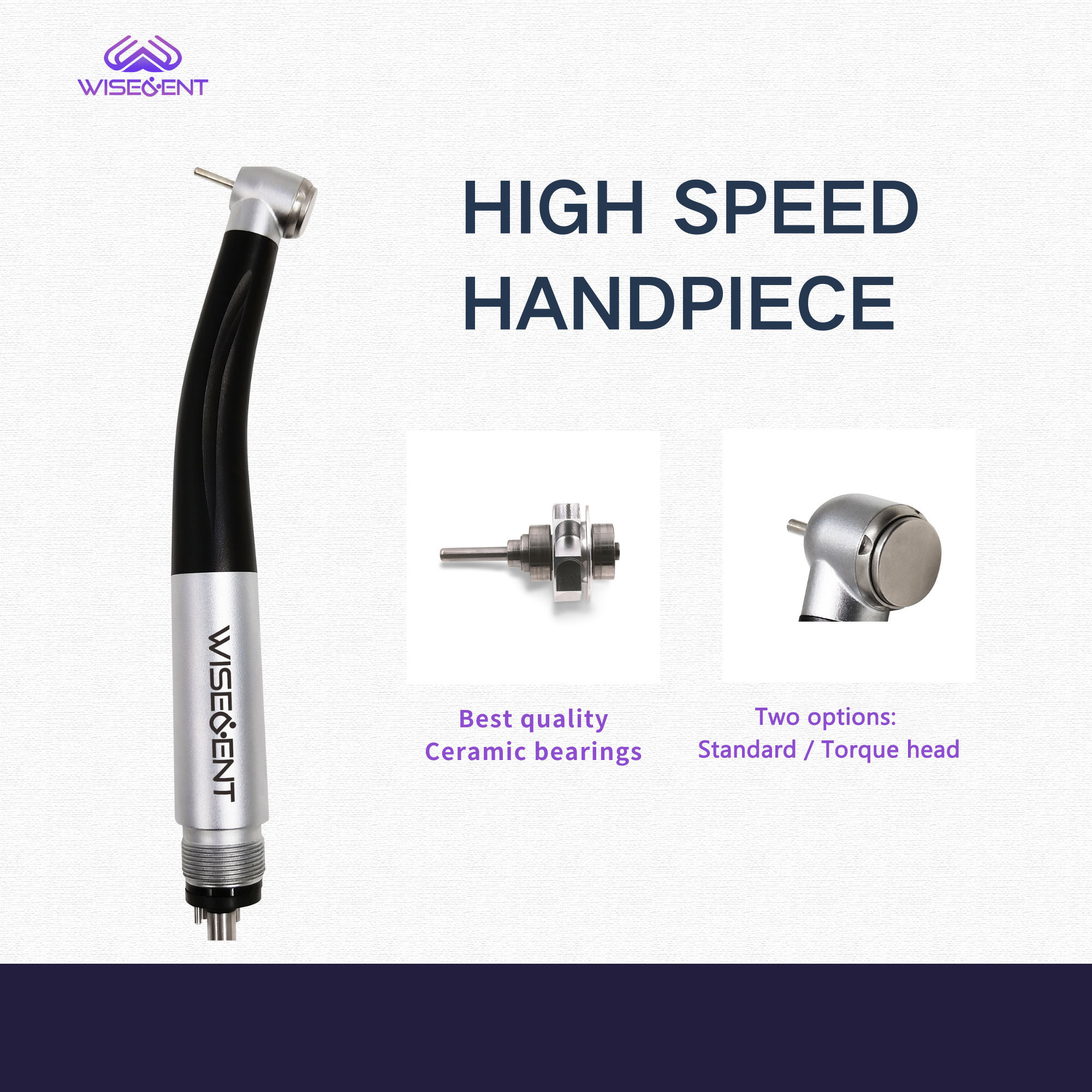 WISEDENT - Hot Sale BR-164E High Speed Handpiece 2/4 holes 4 Water Spary Upgraded E-generator Led 9