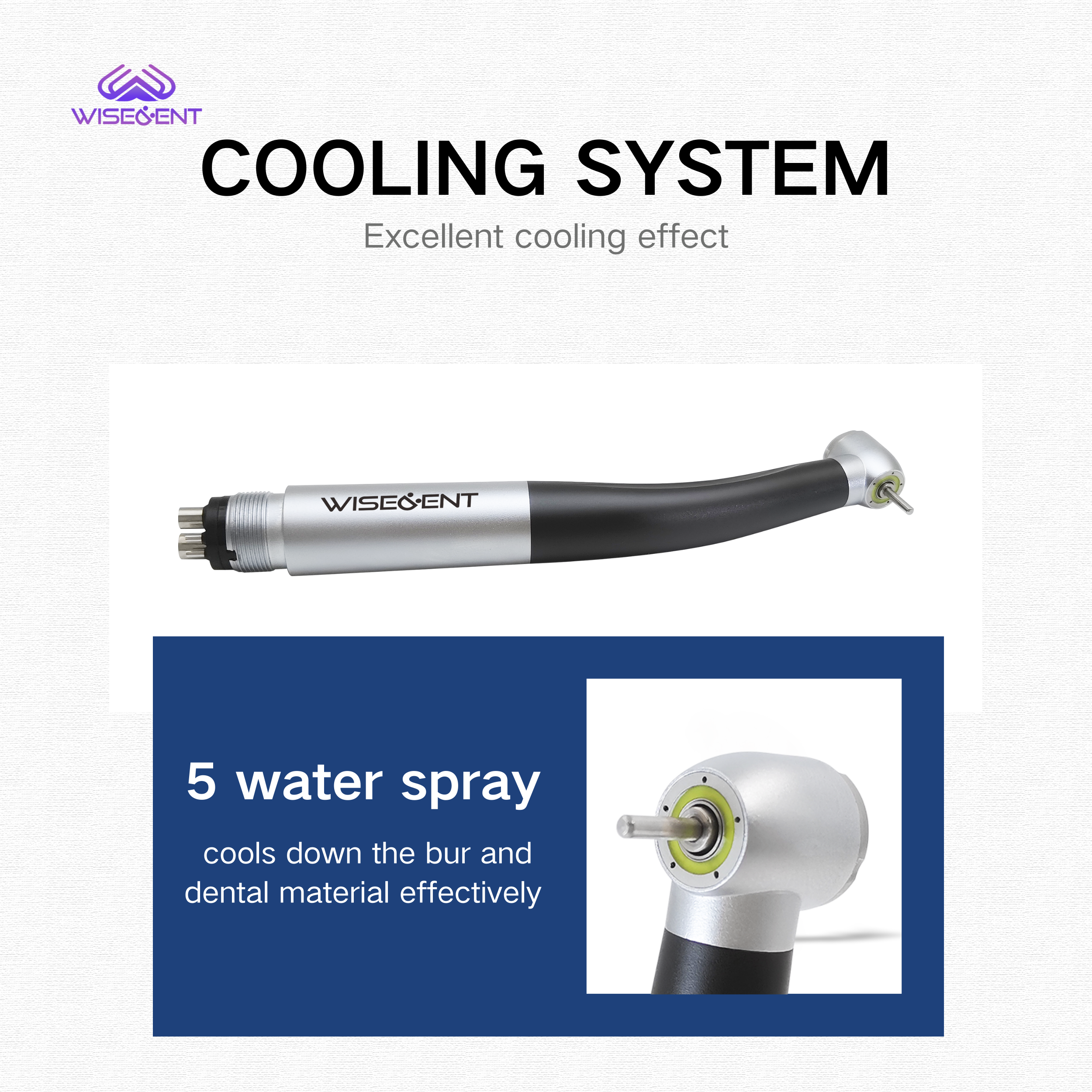 WISEDENT - Hot Sale BR-164AS-E High Speed Handpiece 2/4 holes 4 Water Spary Upgraded E-generator Led 3