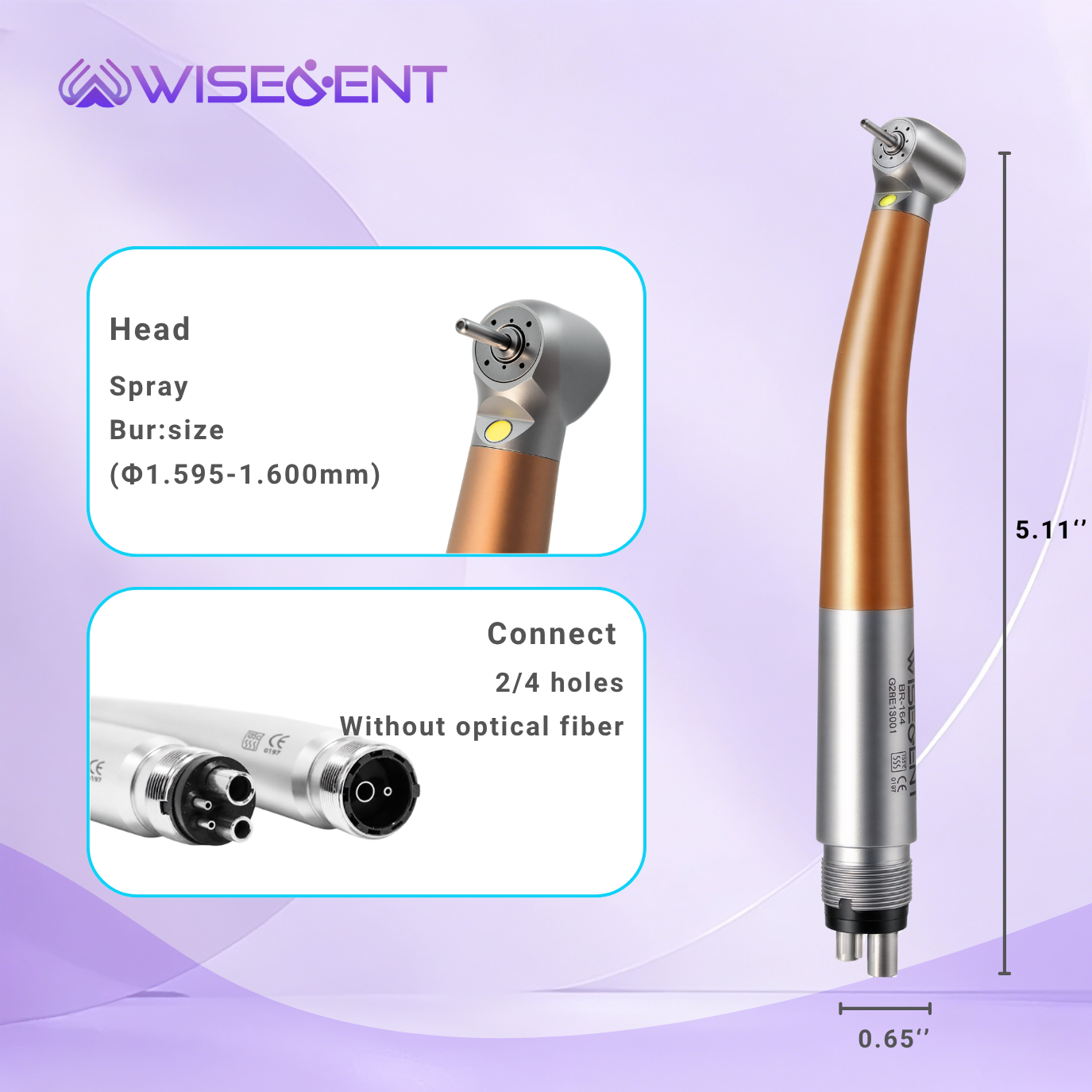 LED Dental High‑Speed Handpiece, Titanium Alloy, Ceramic Bearing,4‑Water Spray,Anti‑Backflow,2/4 Holes Manufacturer 8