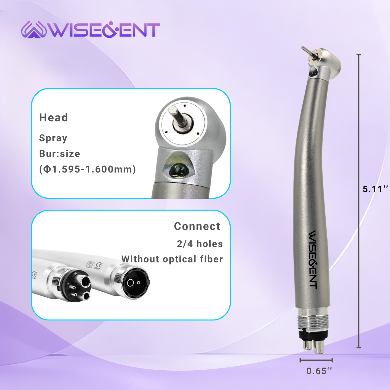 LED Dental HighSpeed Handpiece, Ceramic Bearing,3WaterSpray,Anti‑Backflow,2/4Hole Autoclavable 135°C Manufacturer 9