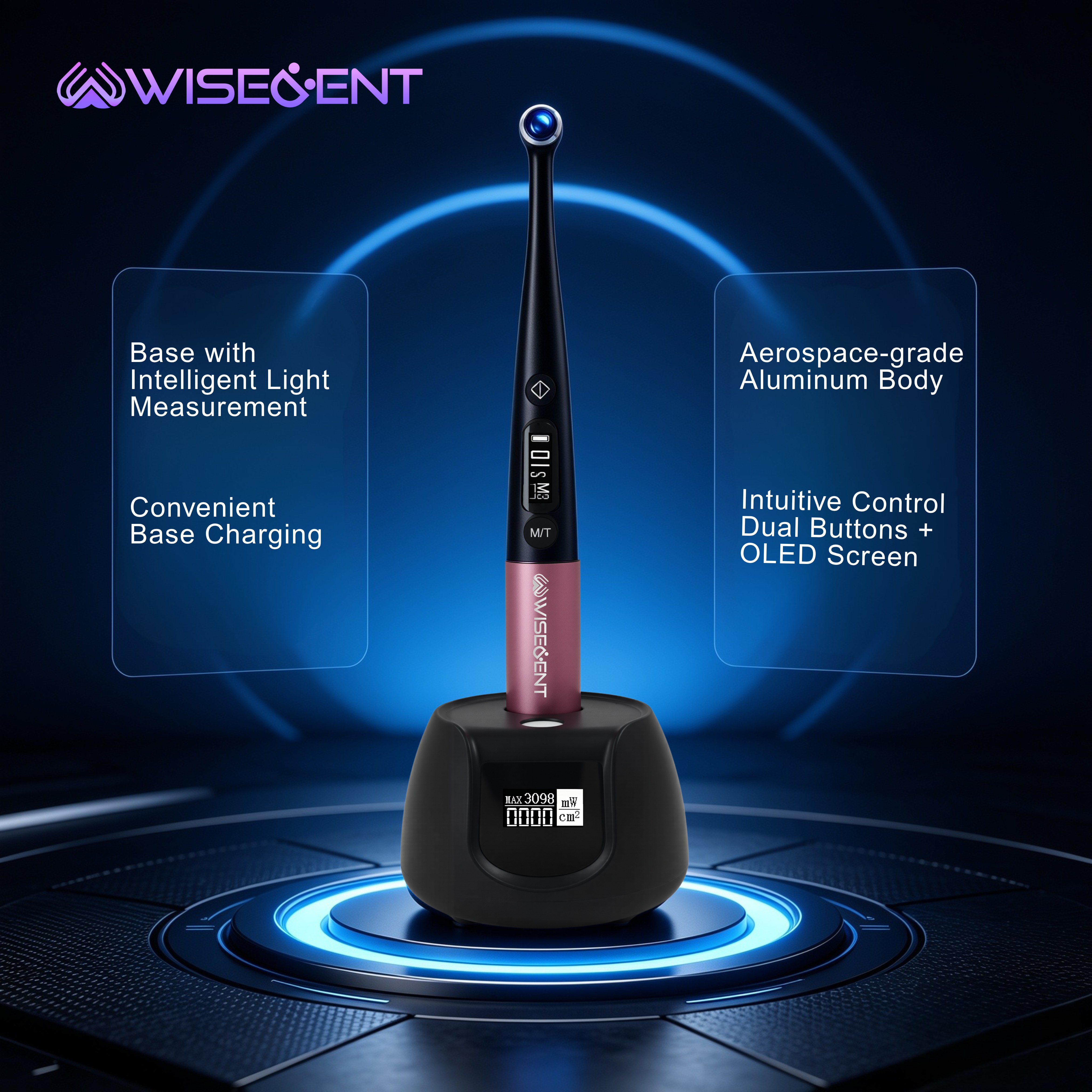 WISEDENT - High End Dental Curing Light LED Wireless Light Cure Lamp with LCD Display and Charging Base BR-618Pro1 9