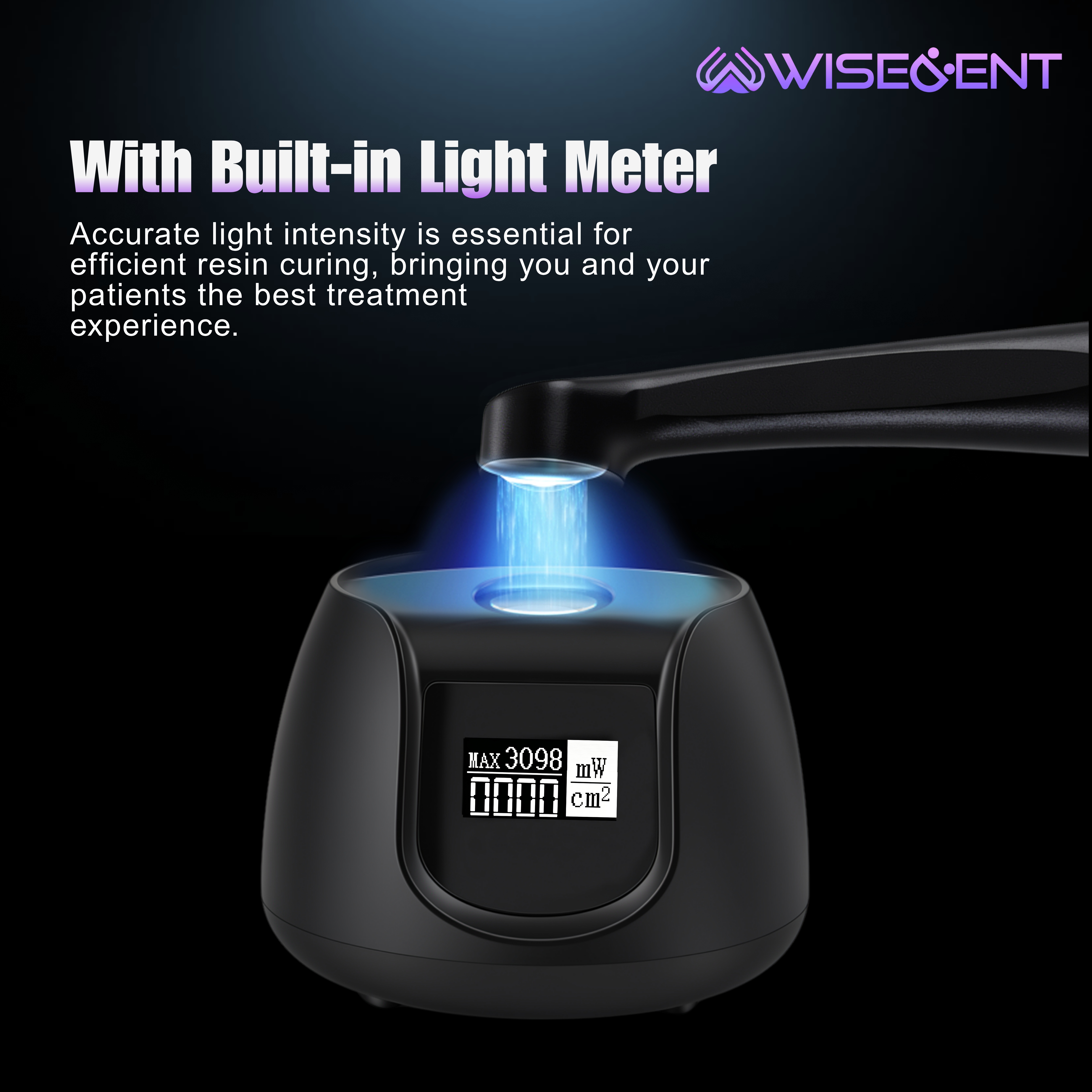 WISEDENT - High End Dental Curing Light LED Wireless Light Cure Lamp with LCD Display and Charging Base BR-618Pro1 12