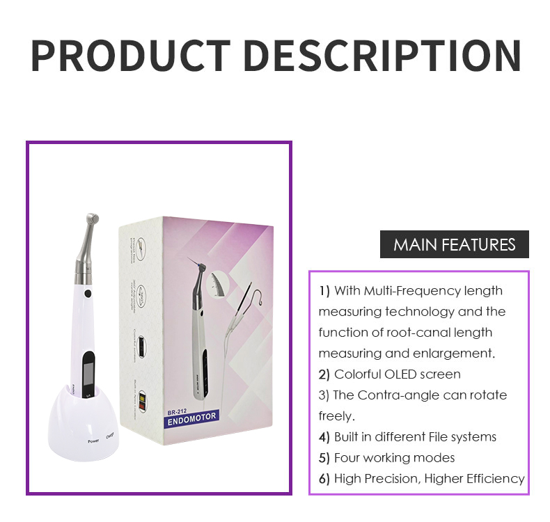Wisedent 2 in 1 Wireless Endo Motor with Apex 16:1 Reciprocating Mode for Dental Root Canal Preparation Endodontic Treat 6