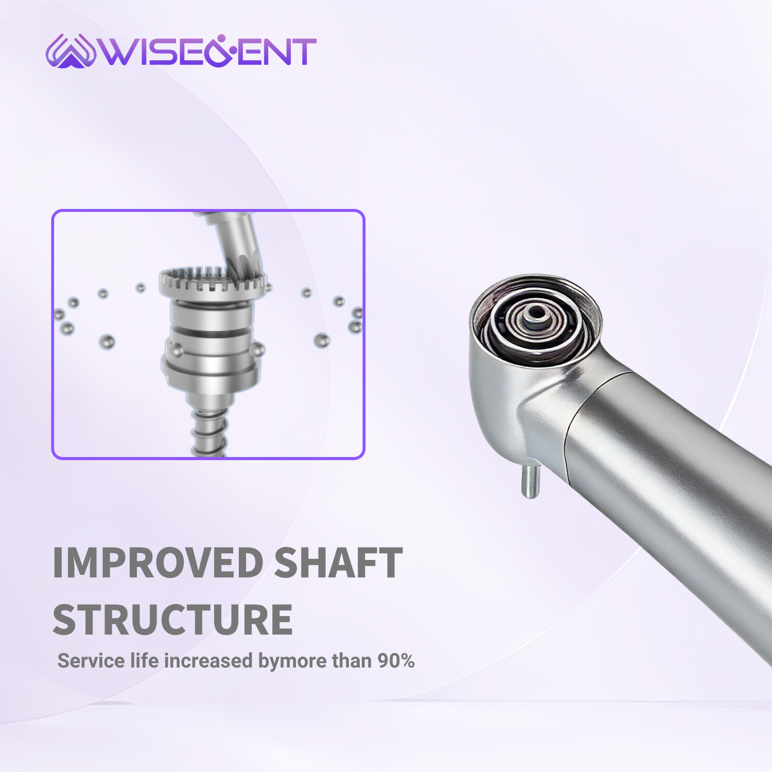 Wisedent Hot Sale 1:5 Speed Increasing Fiber Optic Inner Water Contra Angle Handpiece for Type Stainless Steel High Prec 6