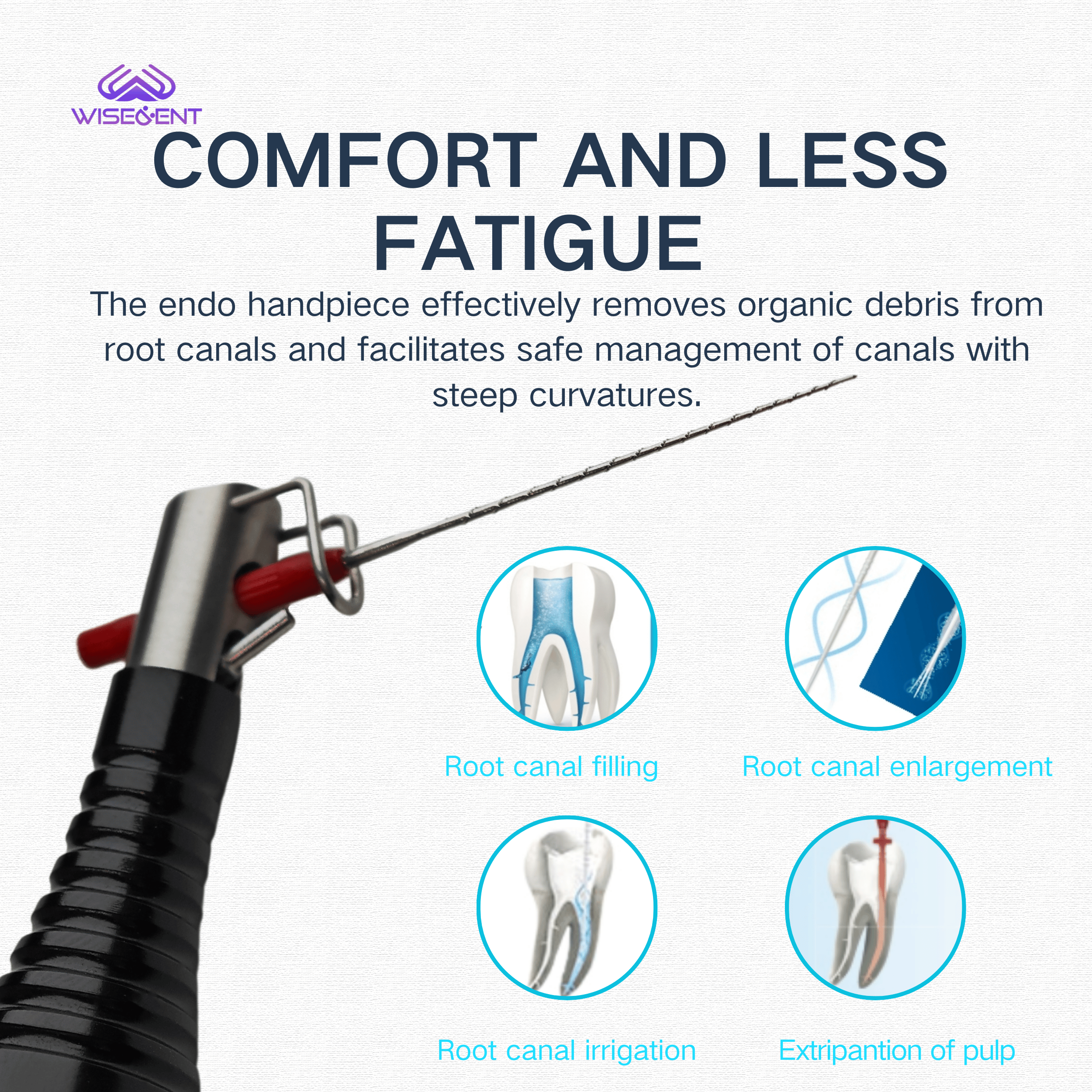 Air Sonic Endo Handpiece 4‑Holes Dental Root Canal Handpiece Adjustable Amplitude Without Rotation for Root Canal1 2
