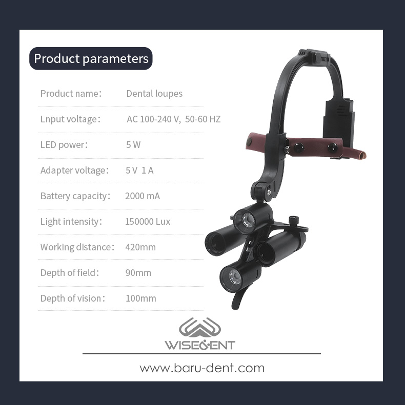 Wisedent Good Quality Dental Shadowless Led Headlight Binocular Loupes With 5.0X/6.0X Dental Loupes Dental Equipment 9