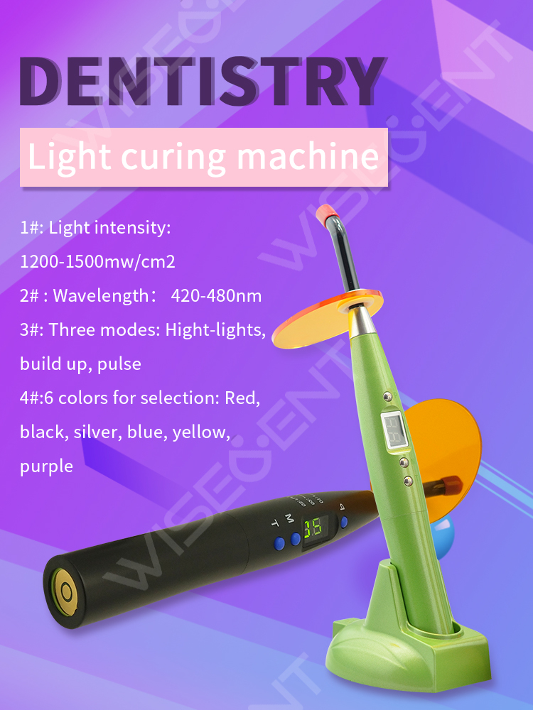 Wireless Dental LED Curing Light 1200‑1500mW/cm² 420‑480nm Resin Cure Lamp with Inductive Charging Base Manufacturer 6