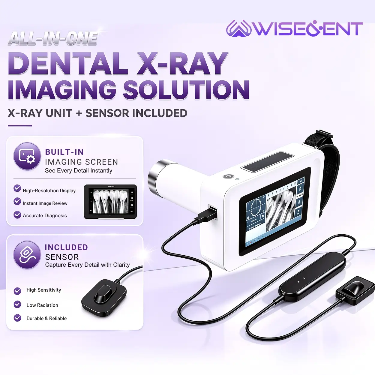 New Arrival 2‑in‑1 Integrated System: X‑ray Unit + RVG Sensor All Included Wisedent Supply 1