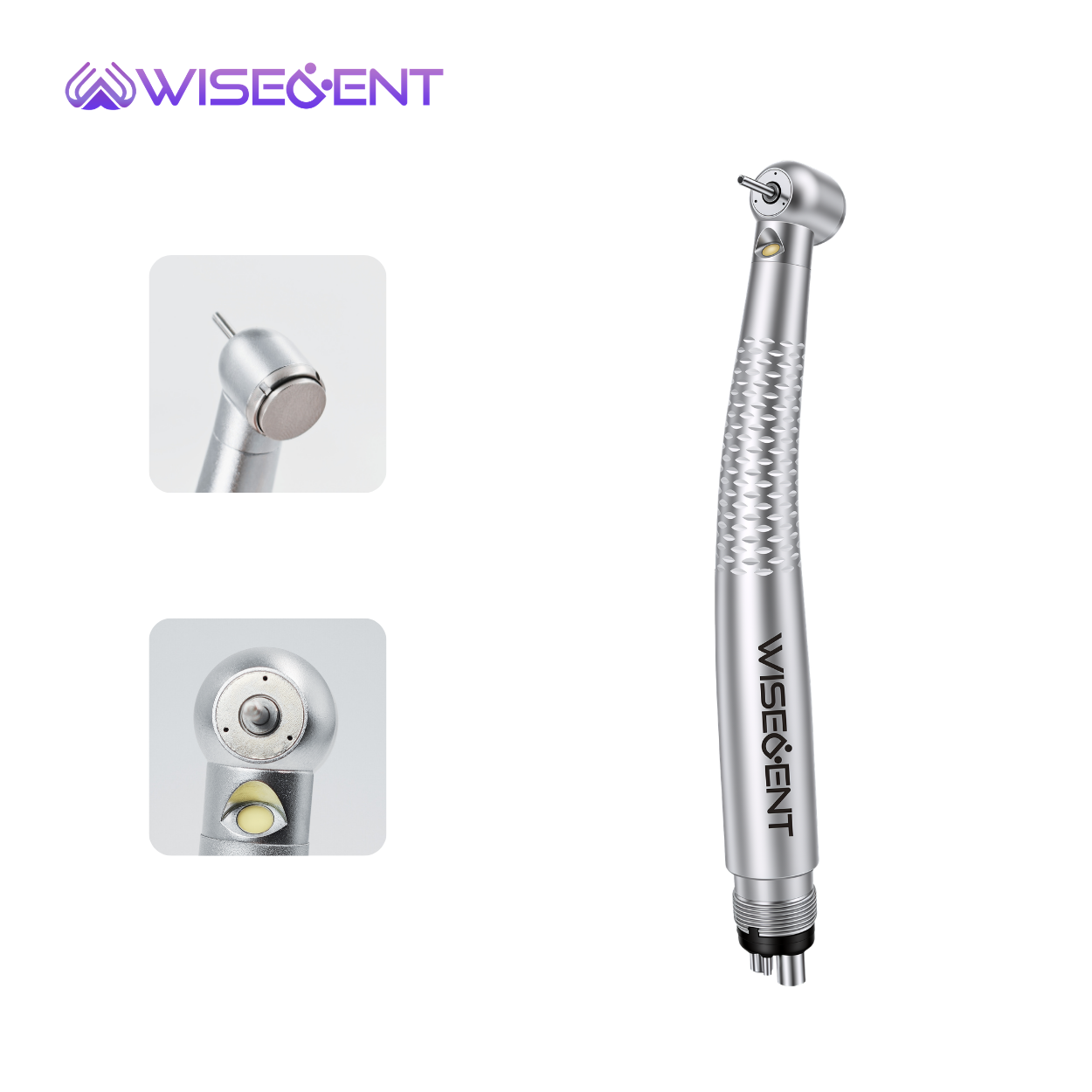 WISEENT Dental High Speed Handpiece Self-generator LED Light Triple Water Spray Ceramic Bearing Autoclavable 2/4 Holes 19