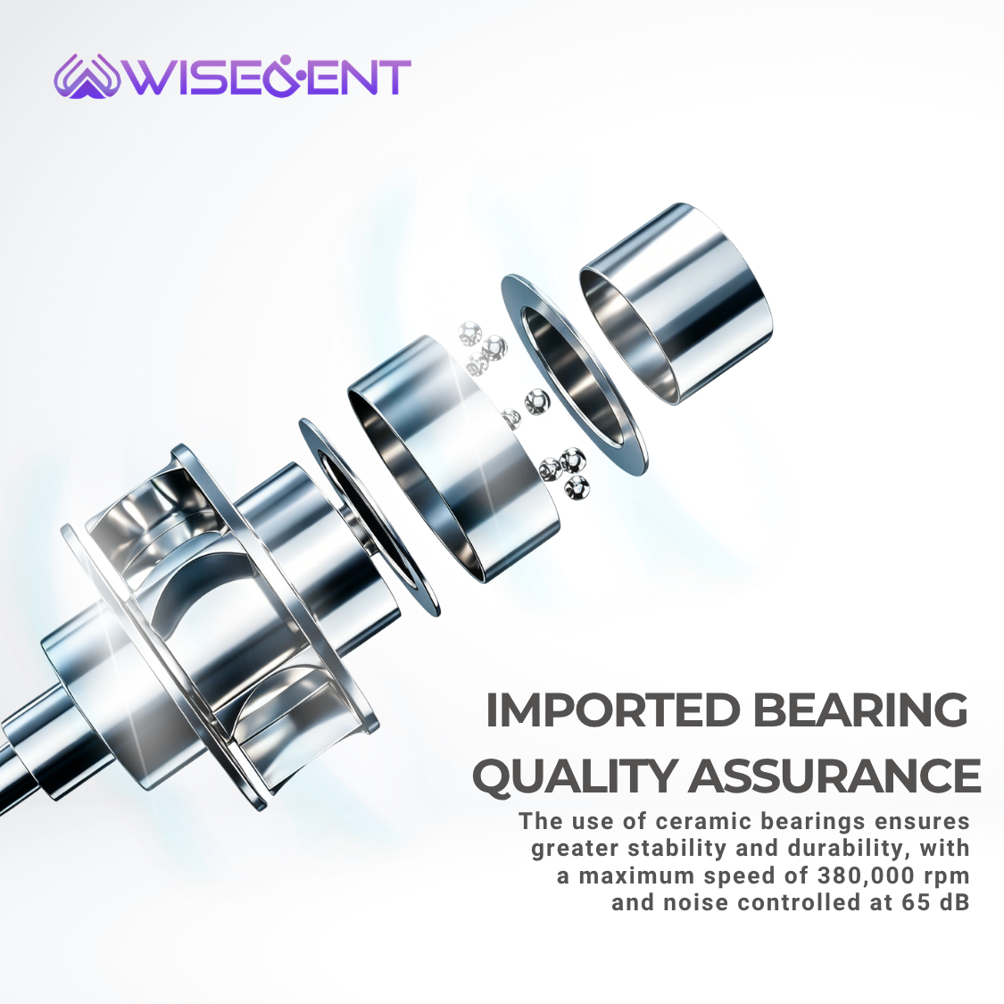 WISEENT Dental High Speed Handpiece Self-generator LED Light Triple Water Spray Ceramic Bearing Autoclavable 2/4 Holes 7