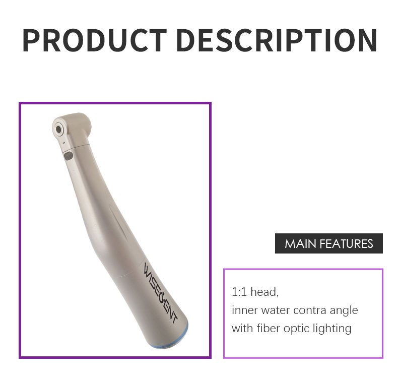 WISEDENT-BR-414N-CL Low Speed Handpiece/ Dental 1:1 Contra Angle/ Inner Water Spray/Fiber Optic/Single Water Spary 9