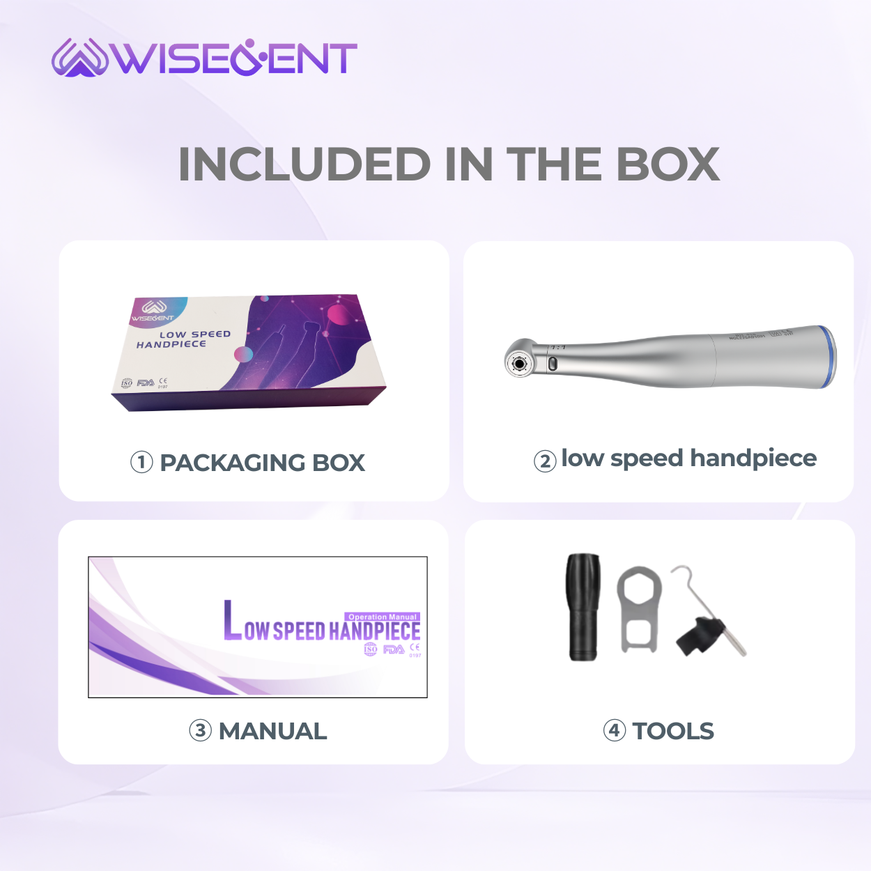 BR-414N-CL2 1:1 Push Button Dental Contra Angle Handpiece, Internal Water Spray, E-Type Connection Products | WISEDENT 5