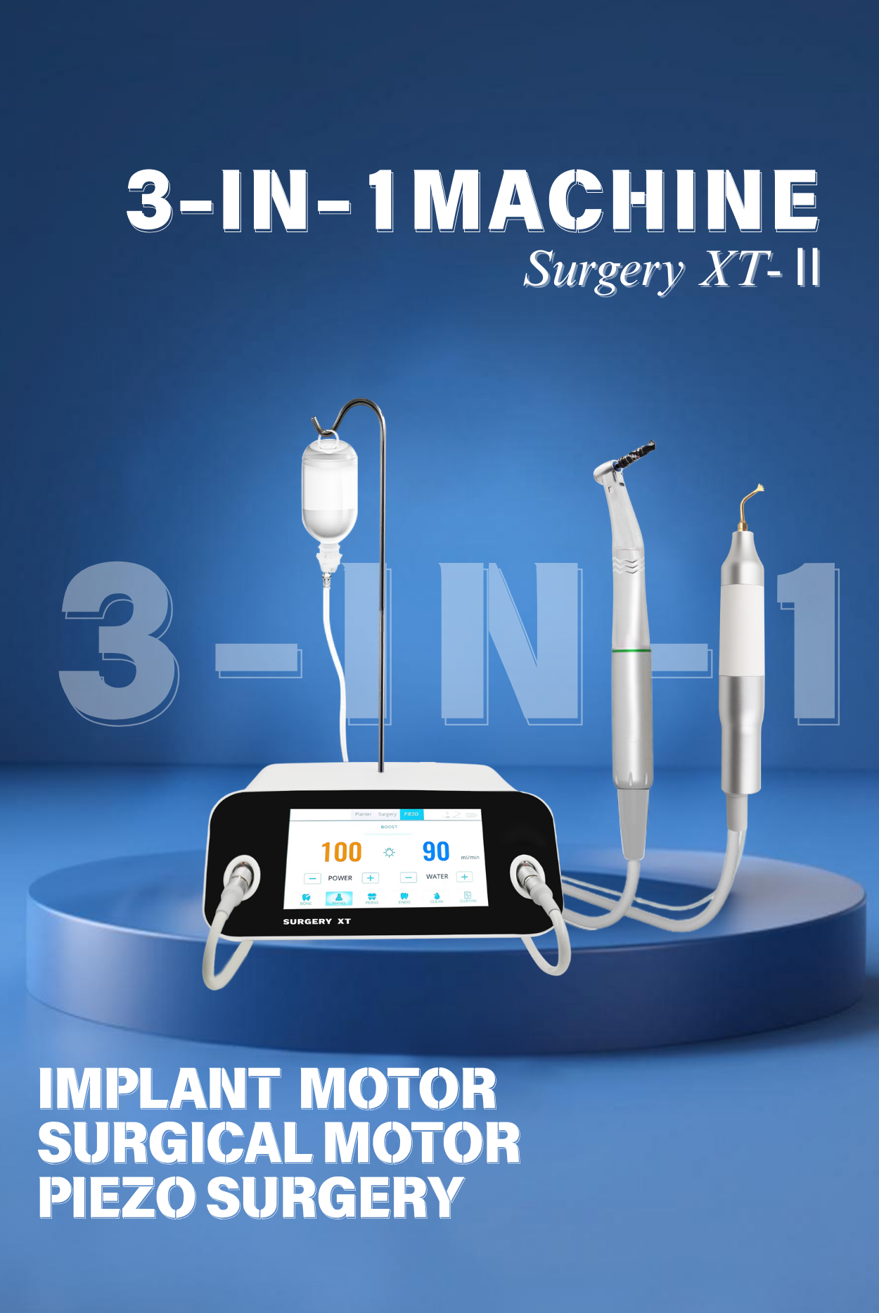 Wisedent 3 in 1 Dental Implant Surgery Machine Piezo Bone Surgery Unit Implant Motor Multifunctional Foot Pedal 9