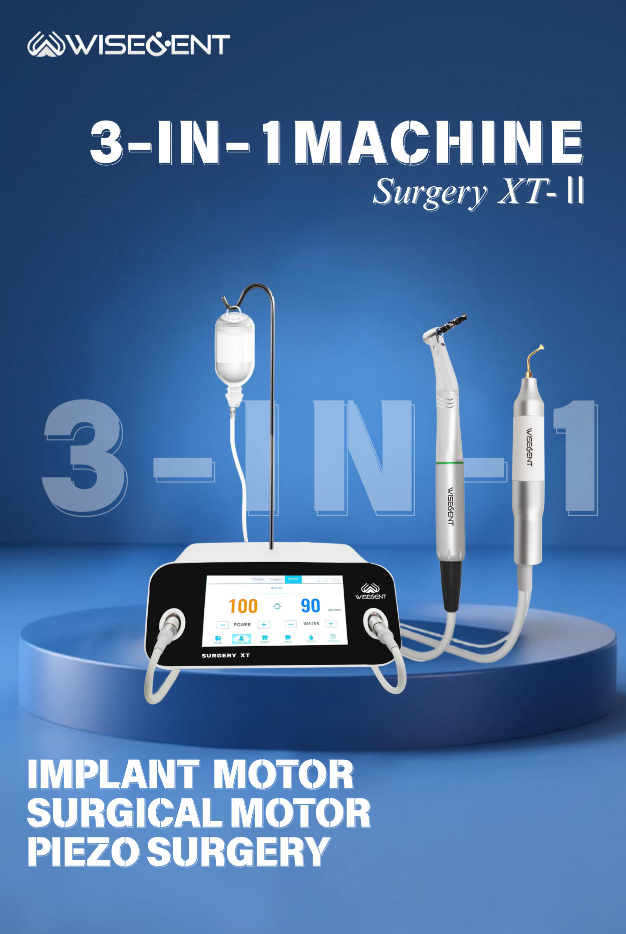 WISEDENT 3 in 1 Dental Piezo Surgery Implant Motor & Surgical Motor Machine Piezosurgery Bone Cutting System LED Handpie 7