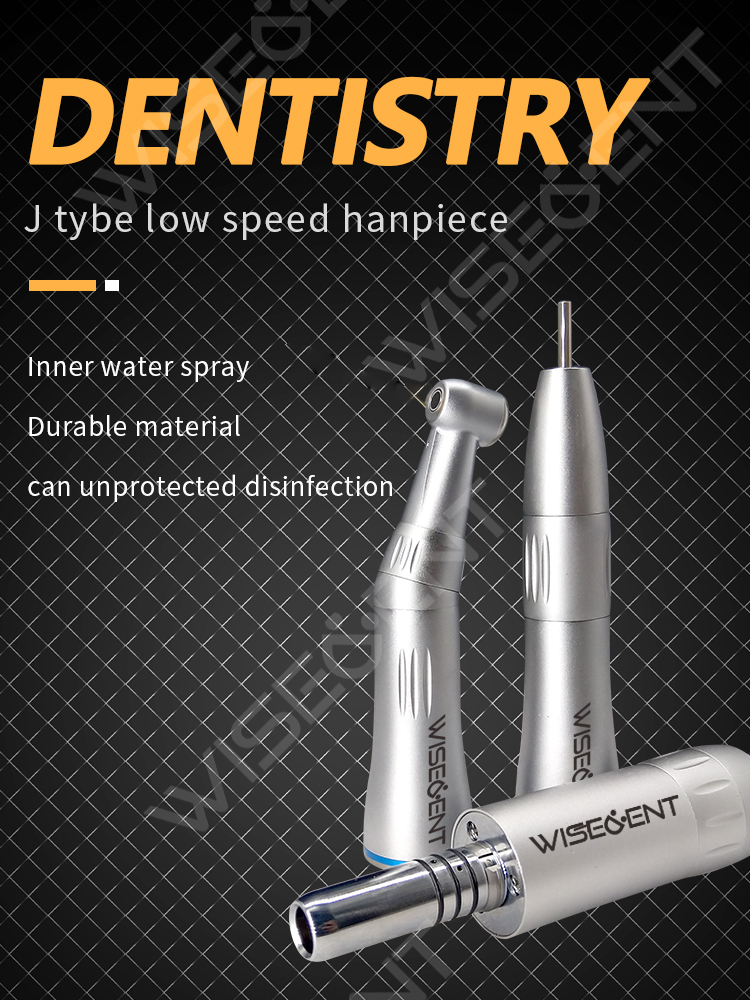 Wisedent 1:1 Ratio Dental Contra Angle Handpiece Push Button Design Internal Water Spray Low Speed Handpiece 6