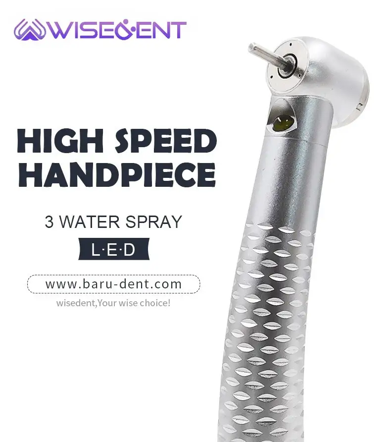 Wisedent LED Dental High Speed Handpiece 3 Water Spray Ceramic Bearing Upgraded Economic Design 1
