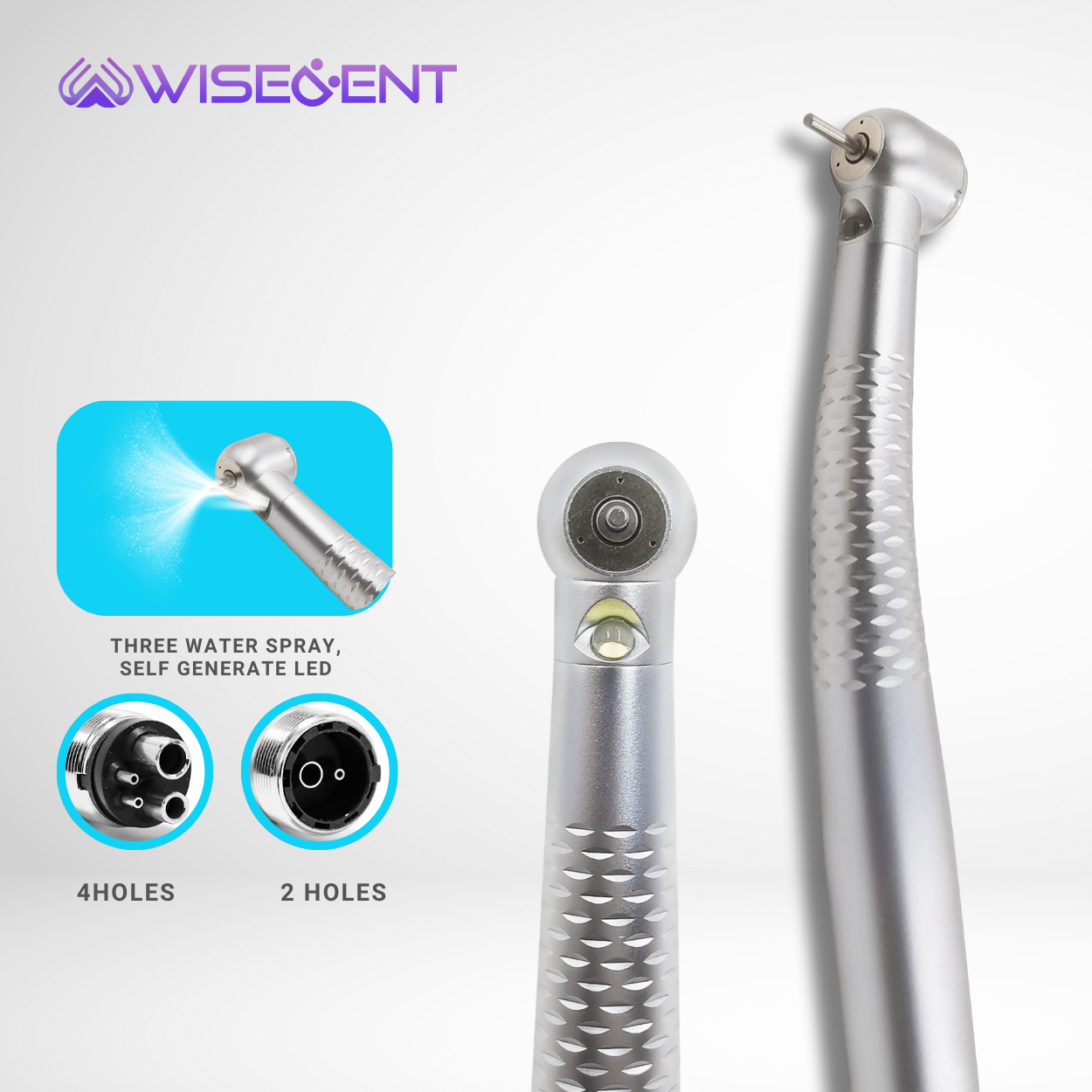 Wisedent High Speed Dental Handpiece LED Light 3 Water Spray Push Button Air Turbine Handpiece Wholesale Price 9