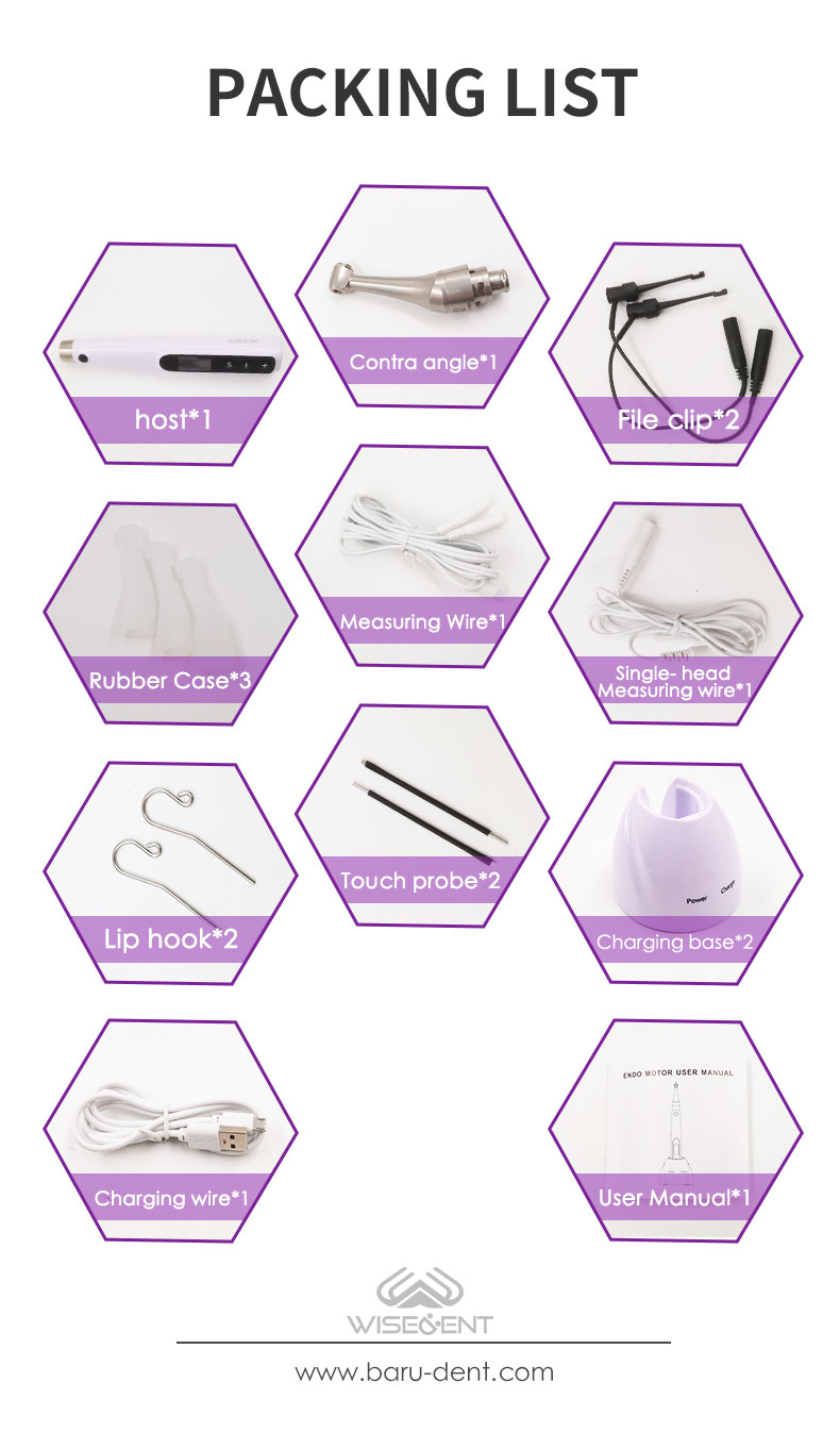 Wisedent Manufactured Dental Equipment Electric Wireless Endomotor with Root canal Preparation Apex Locator 12