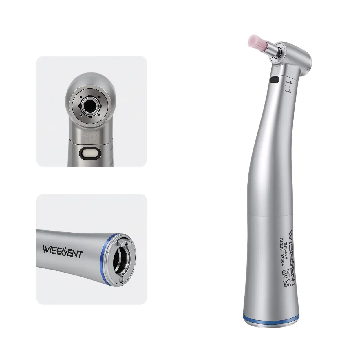 Wisedent Wholesale Dental Handpiece Contra Angle 1:1 Low Speed Dental Drill Fiber Optical Push Button 1