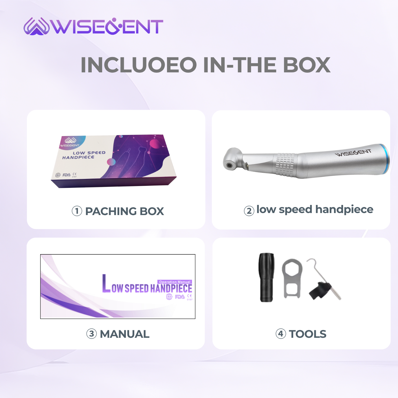 Wisedent Inner Water Spray 1:1 Dental Contra Angle Handpiece E-Generator Detachable Low Speed Handpiece 11