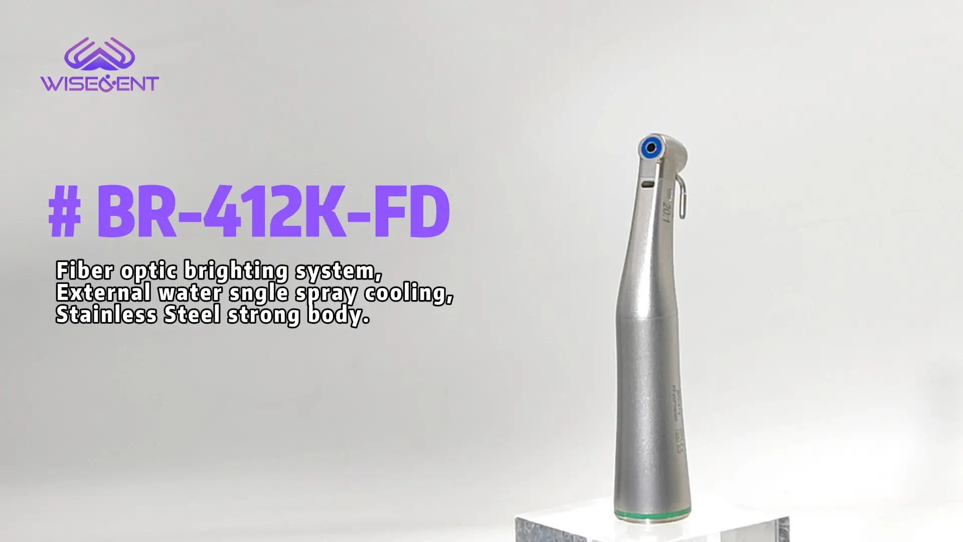 Wisedent BR-412K-FD Surgical Dental Implant Low Speed Handpiece Contra Angle Fiber Optic High Torque 1