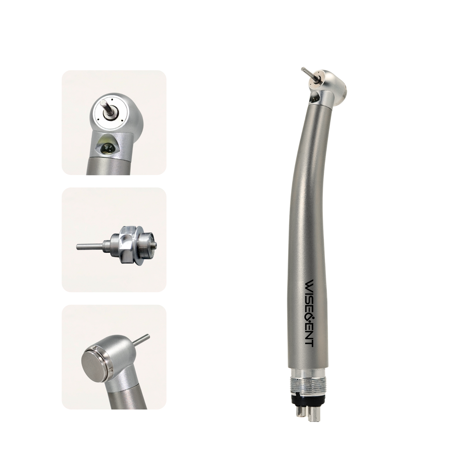 Wisedent High Speed LED Dental Handpiece Stainless Steel Push Button 3 Water Spray Air Turbine Handpiece 9