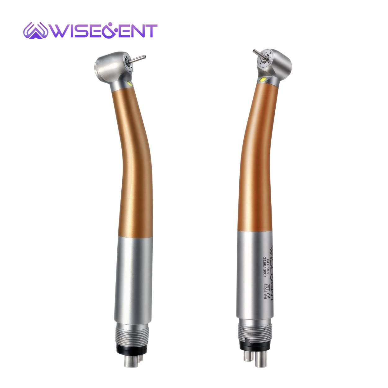 Wisedent High Speed LED Dental Handpiece Semi Gold Titanium Ceramic Bearing 4 Water Spray Air Turbine Handpiece 7