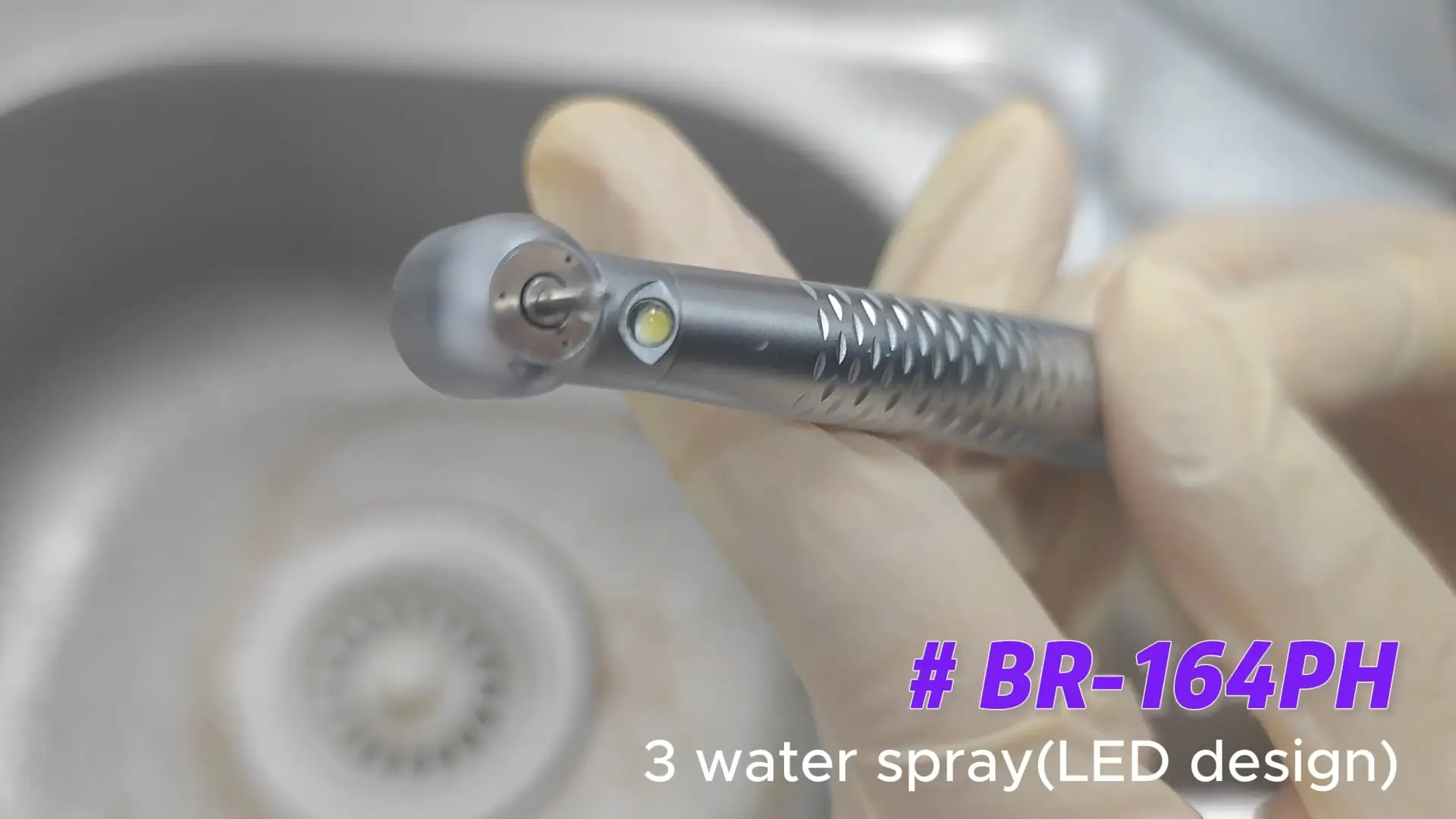 Wholesale LED High Speed Dental Handpiece Ceramic Bearing 3 Water Spray Push Button Air Turbine 1