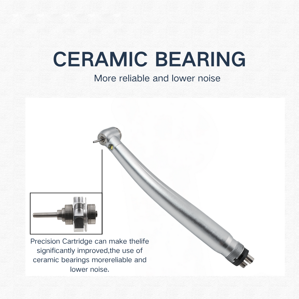 Wisedent Dental High Speed Handpiece 3 Water Spray Upgraded E-generator LED Ceramic Bearing Copper Material Air Turbine 13