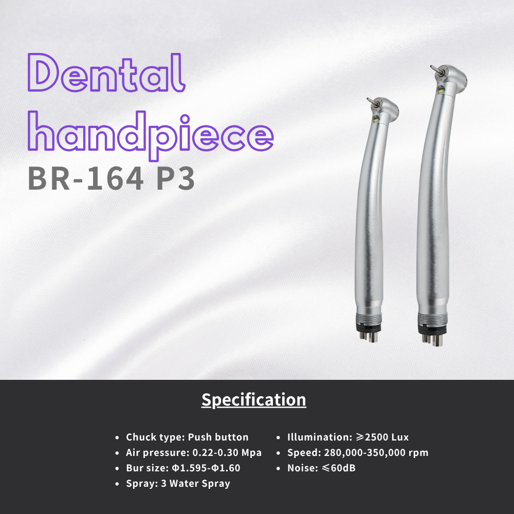 Wisedent Dental High Speed Handpiece 3 Water Spray Upgraded E-generator LED Ceramic Bearing Copper Material Air Turbine 12