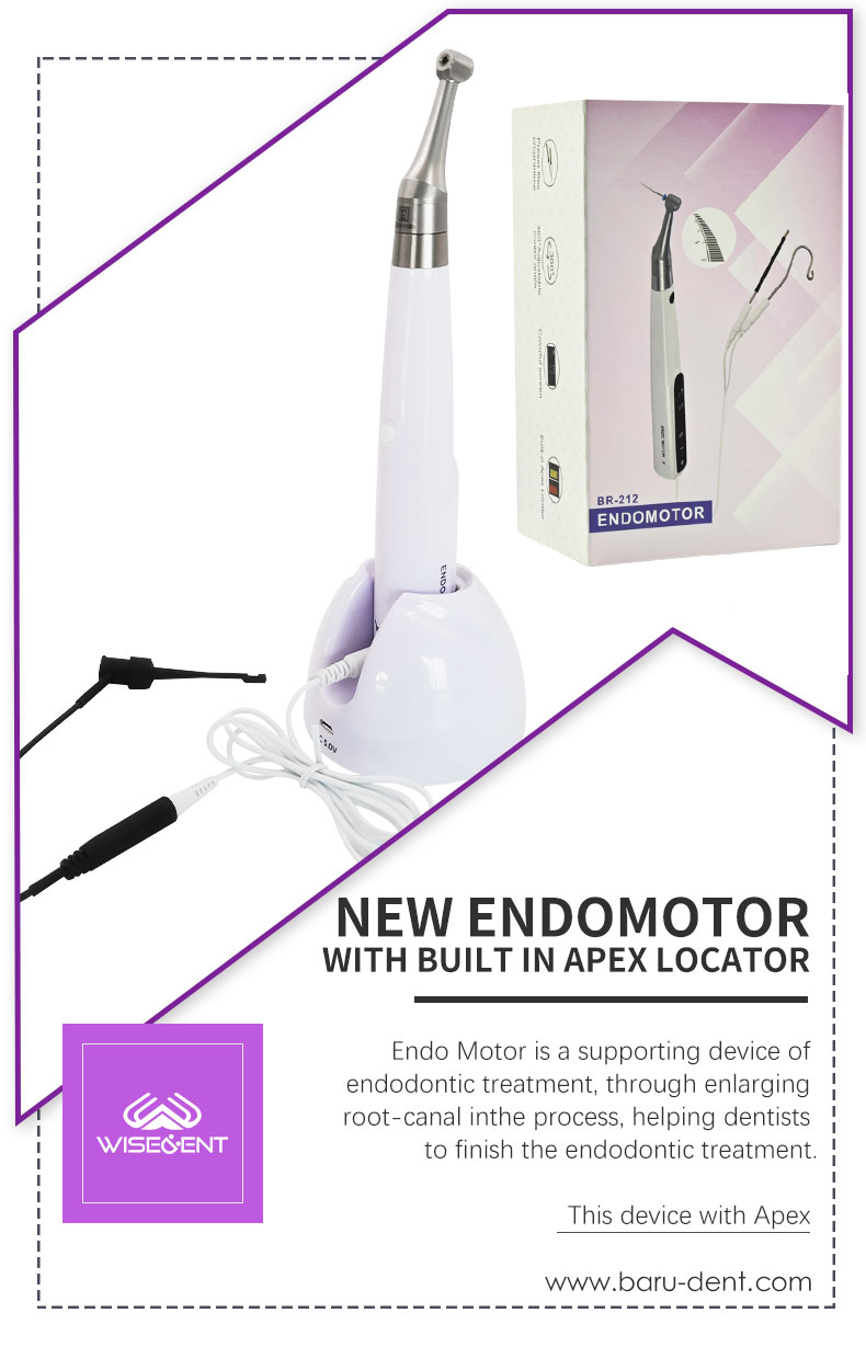 Wisedent Dental Endo Motor with Built-in Apex Locator 16:1 Mini Head Contra Angle Wireless Root Canal Treatment 9