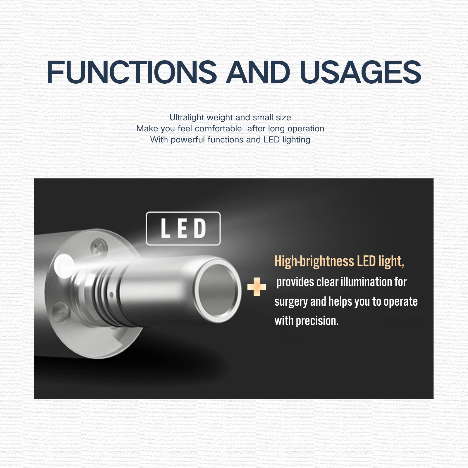 Wisedent BR-705 Brushless Dental Electric Micromotor Inner White LED Light 200000rpm E-type 14
