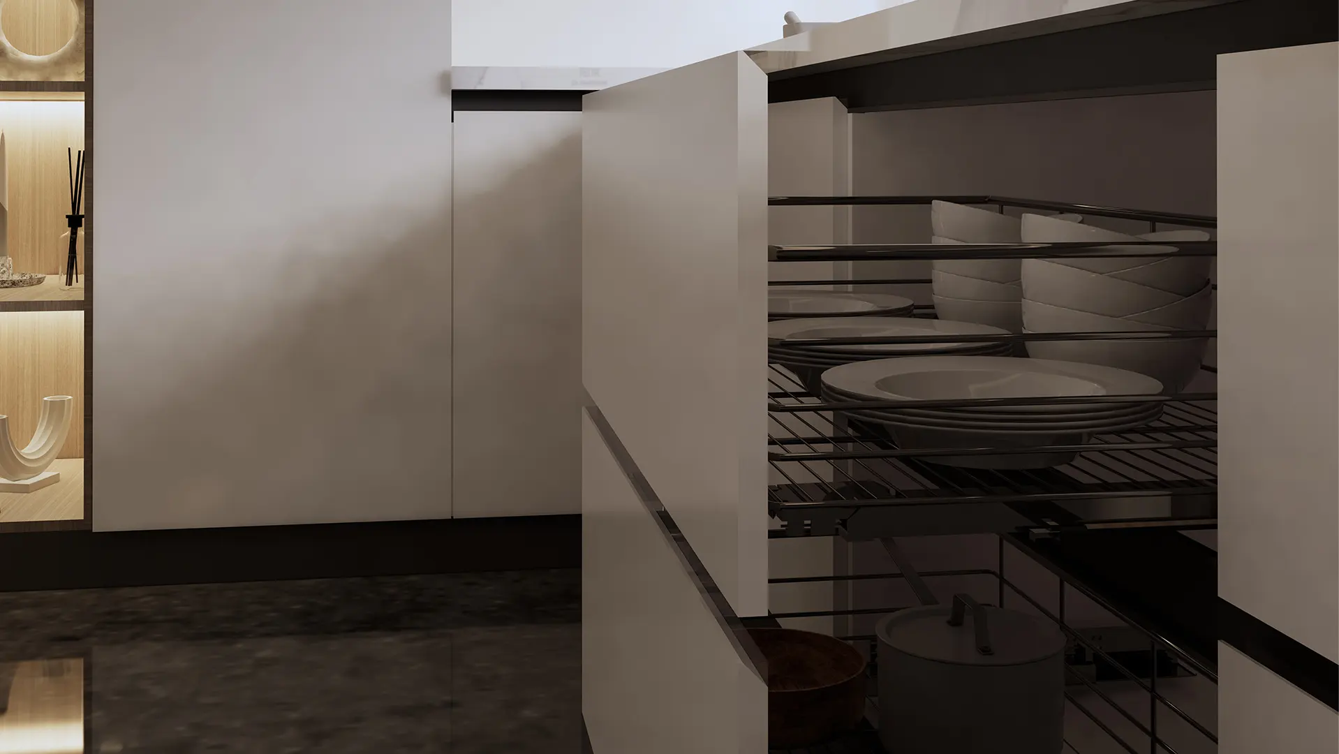 Aquarius Full White ceramic kitchen cabinet manufactuer 4