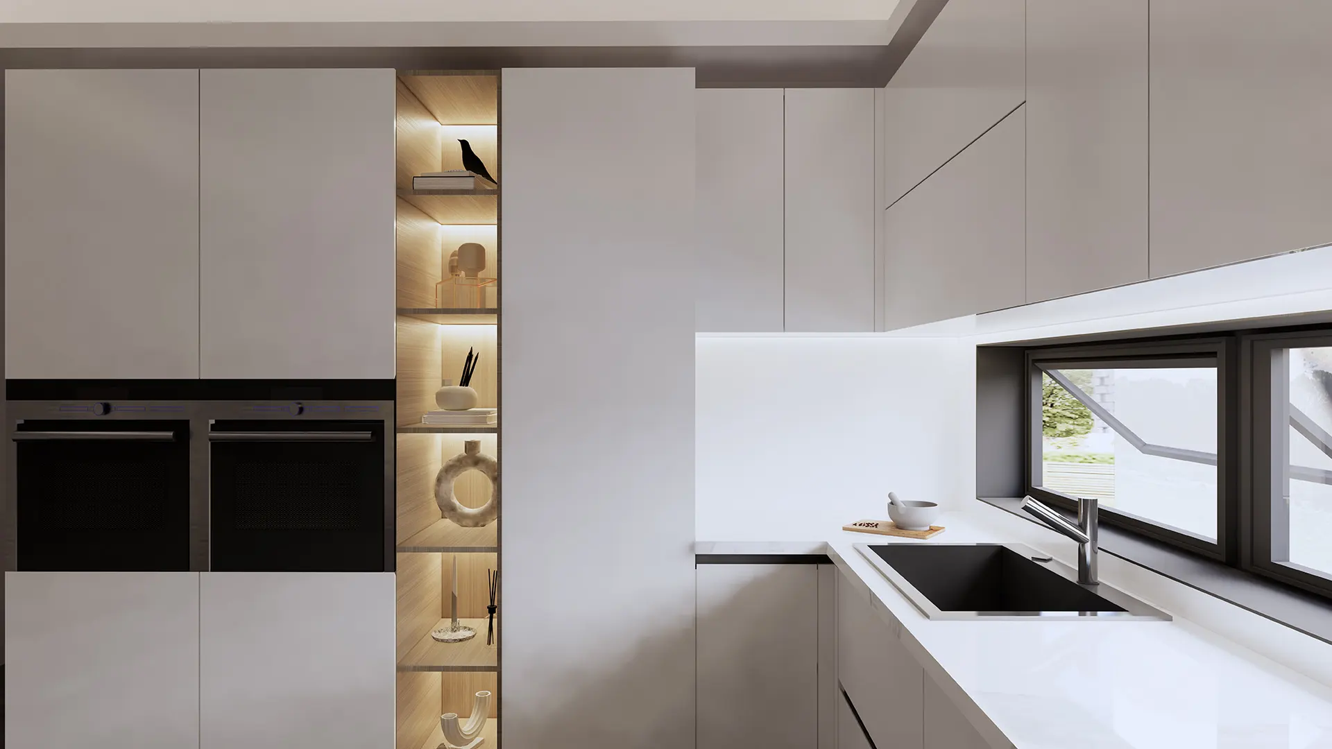 Aquarius Full White ceramic kitchen cabinet manufactuer 2