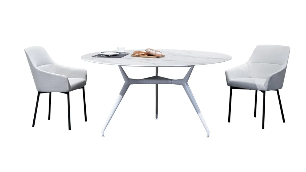 Bianco Assoluto Lucidato Extendable Round rotating dining table with lazy susan round marble table BK CIANDRE 2
