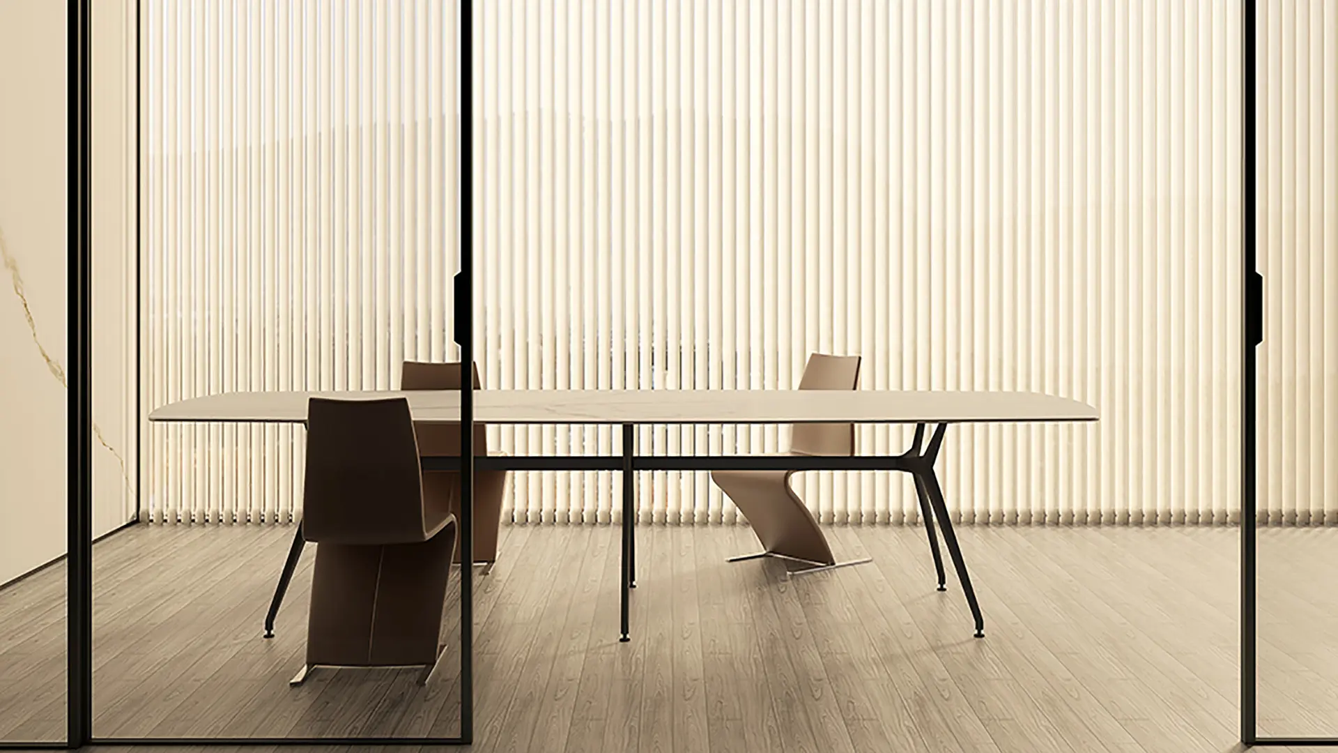 Manta Unique White Marble Long Ceramic dining table BK CIANDRE 4