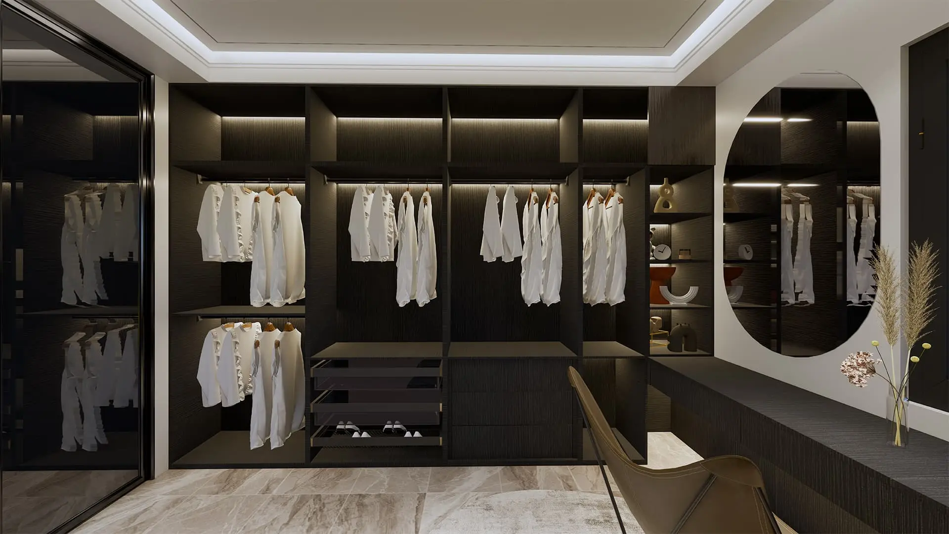 Mattone Multifunctional bedroom walk in closet system lighting wardrobe manufacturer 2
