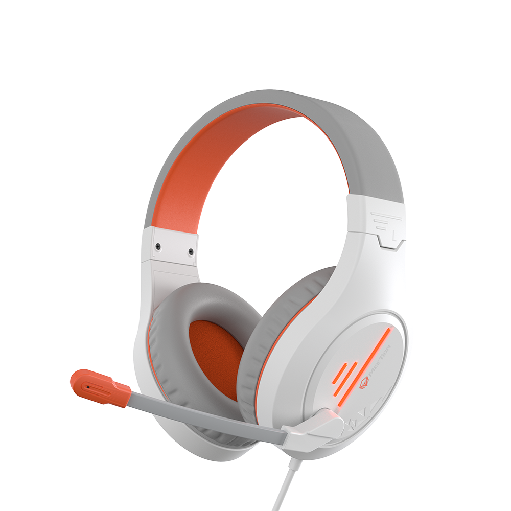 Stereo-Gaming-Kopfhörer
<br>Weiß Orange Leichte Hintergrundbeleuchtung