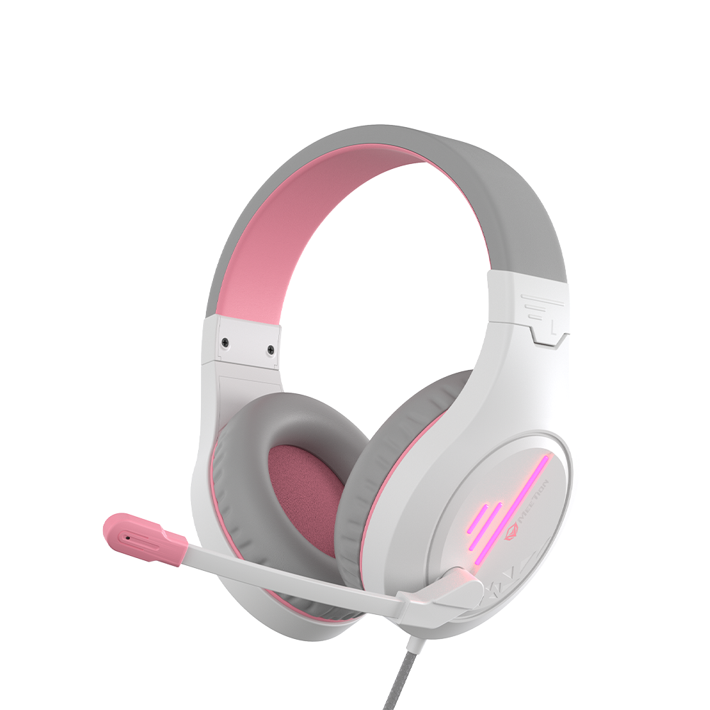 Stereo-Gaming-Headset
<br>Weiß, Rosa, leicht, mit Hintergrundbeleuchtung