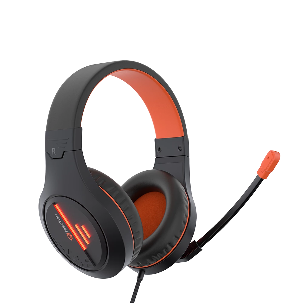 Stereo Gaming Headset with Mic Black Orange<br>Lightweight Backlit 1