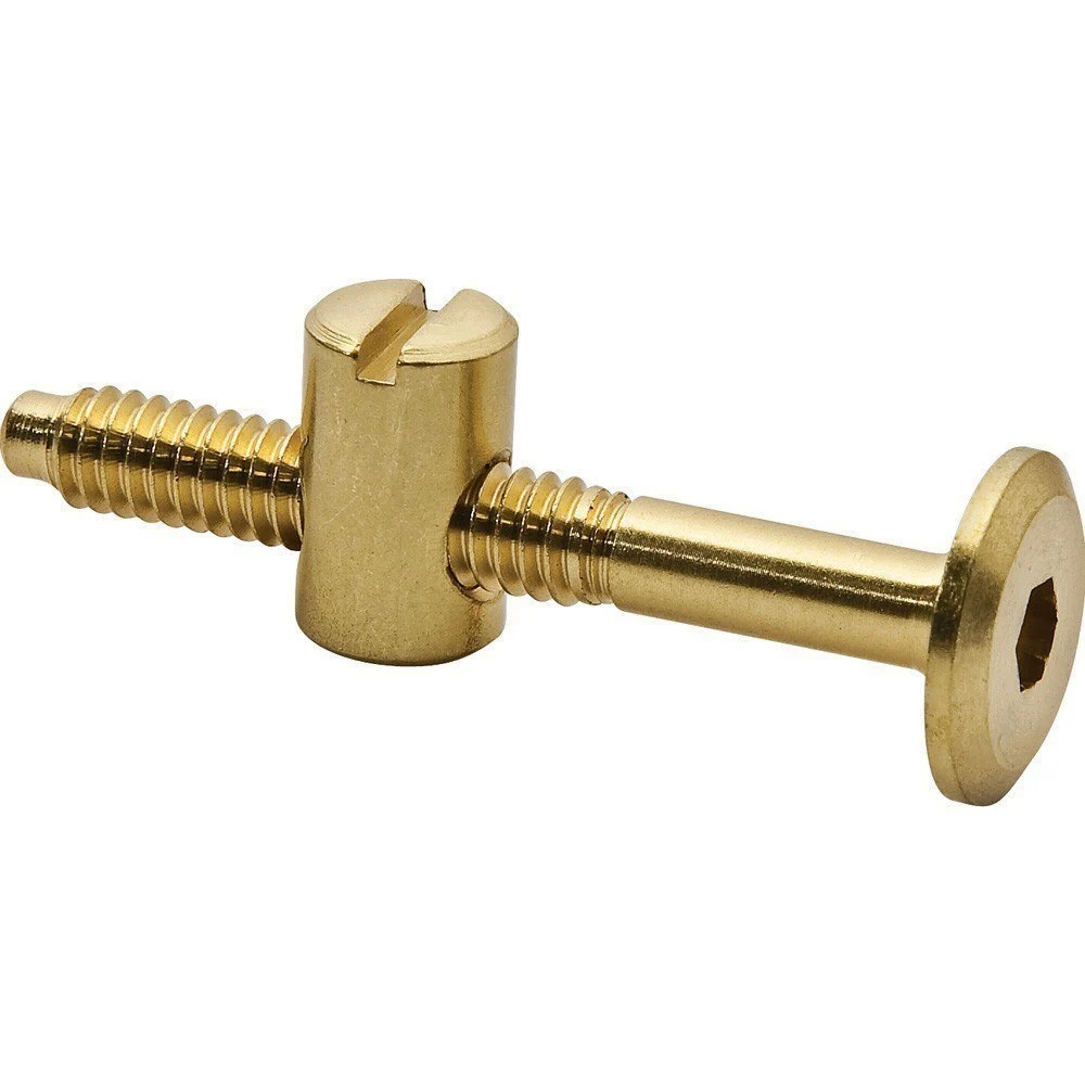 CNC Machined Solid Brass Connector Bolts, Cap Nuts & Cross Dowels 1