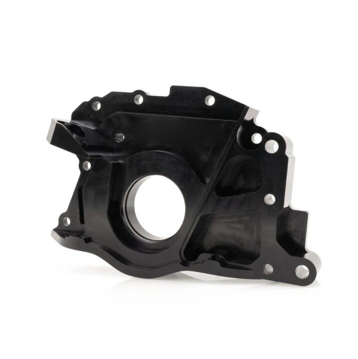 High Quality 5 Axis CNC Milling Billet Aluminum Black Anodized Remote Oil Filter Head Housing 5