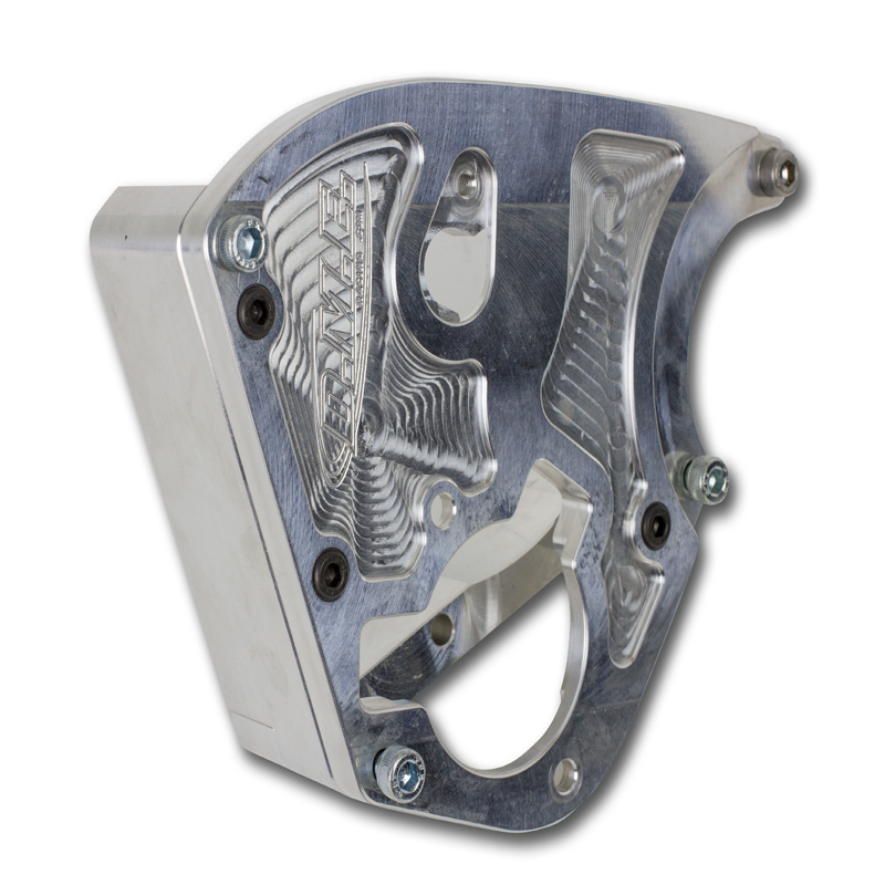 High Quality 5 Axis CNC Milling Billet Aluminum Black Anodized Remote Oil Filter Head Housing 4