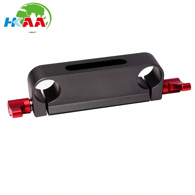 CNC Black Aluminum Dual Railblock Connector Support Bracket for 15mm Rail Rod Support System 1
